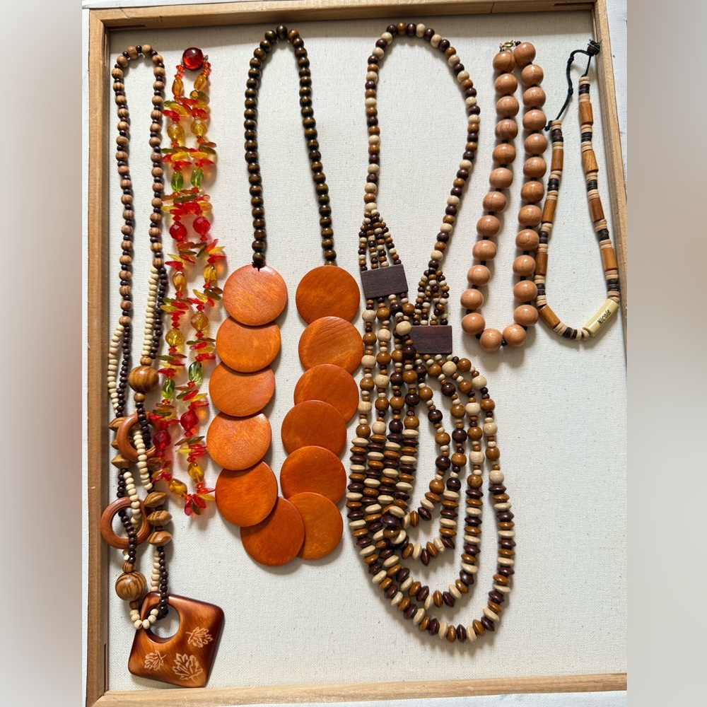 Lot of Bohemian Beaded & Wooden Jewelry – Necklaces